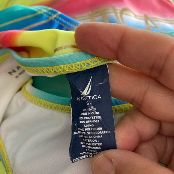Nautica Girls Striped UV Protection Bathing Suit - Picture 11 of 12
